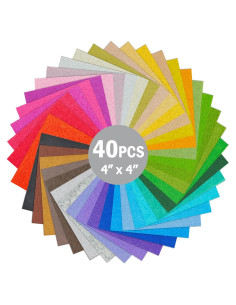 40 Hojas de Fieltro Loyisal 10.16cm x 10.16cm Colores Variados