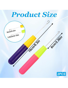 2 Agujas de Ganchillo KALIONE para Extensiones de Cabello 5.7mm y 3.8mm 2