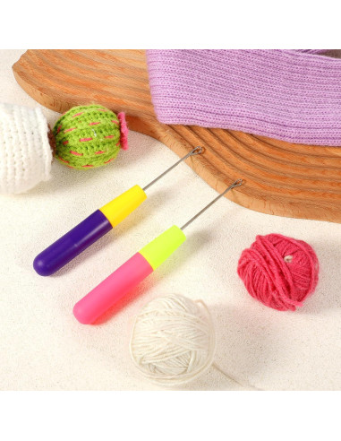 2 Agujas de Ganchillo KALIONE para Extensiones de Cabello 5.7mm y 3.8mm