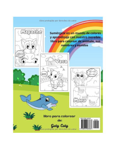 libro para colorear animales divertidos: aprende los nombres y sonidos de los animales de forma divertida (Spanish Edition) 2