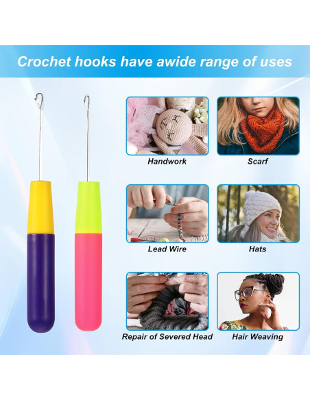 2 Agujas de Ganchillo KALIONE para Extensiones de Cabello 5.7mm y 3.8mm