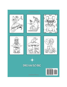 Relaxation Inspiration: Adult Coloring Book with Flowers, Animals, Mushrooms, Bubbles, Bugs, and Many More 2