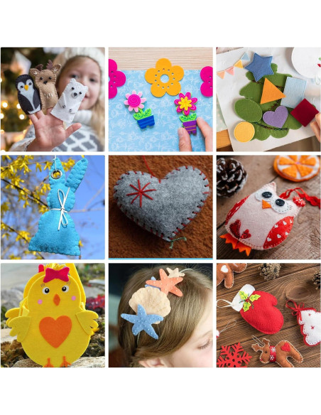 40 Hojas de Fieltro Loyisal 10.16cm x 10.16cm Colores Variados