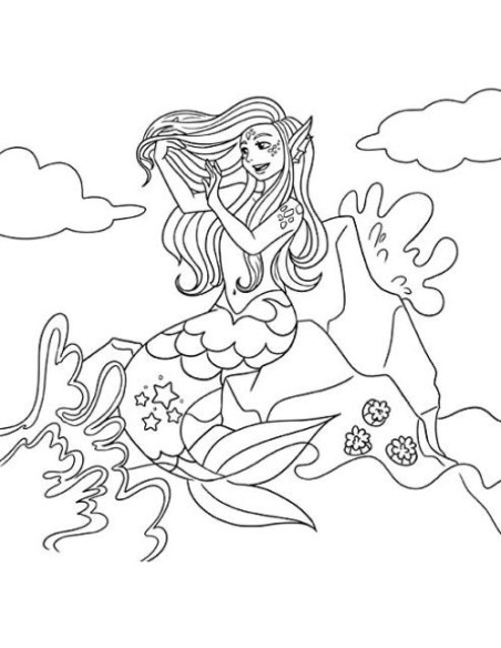 Sirena libro de colorear: Libro de colorear para niños de 4-8, 9-12 años (Cuadernos Para Colorear Niños) (Spanish Edition)