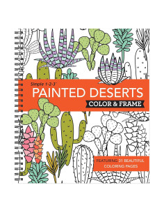 Color & Frame - Painted Deserts (Adult Coloring Book)