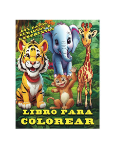 LIBRO PARA COLOREAR: PARA NINOS CON ANIMALES DINOSAURIOS DATOS CURIOSOS Y LABERINTOS (Spanish Edition)
