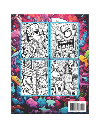 Graffiti Libro de Colorear para Niños: 50 Ilustraciones y Dibujos Geniales Con Graffiti Arte Callejero (Spanish Edition)