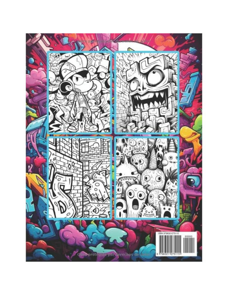 Graffiti Libro de Colorear para Niños: 50 Ilustraciones y Dibujos Geniales Con Graffiti Arte Callejero (Spanish Edition)