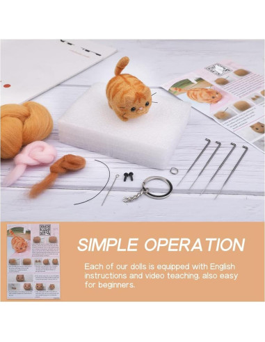 Kit de Fieltro con Aguja QMNNMA - 10 Piezas, Animales DIY