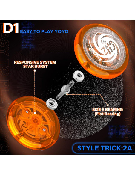 Yo-Yo MAGICYOYO D1 Responsivo para Niños + 3 Cuerdas - Naranja