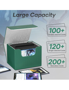Caja de Barajas Mlikero Verde para 100+ Cartas TCG 2