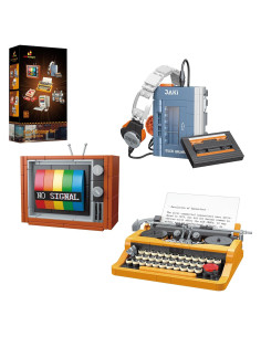 Set de Construcción Vintage JMBricklayer 20131 - Máquina de Escribir, Walkman y Televisor
