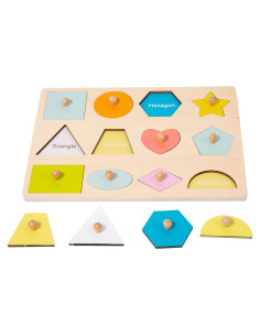 Rompecabezas Montessori de Madera 12 Piezas para Niños