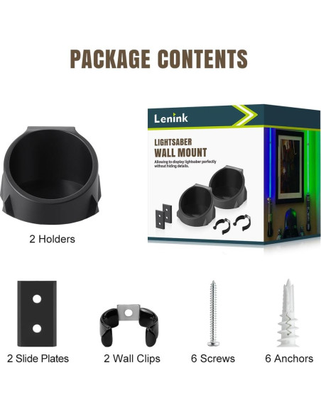 Soporte de Pared Lenink para Sable de Luz - Negro