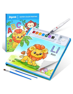 JoyCat Libro de Pintura Acuarela Animal y Alfabeto 24.5x22.1cm