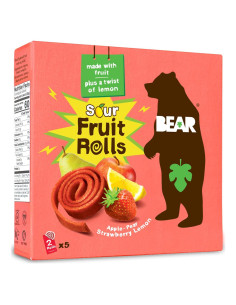 Yoyos de Fruta BEAR - Fresa y Manzana - 5 Rollos 20g - Snack Saludable