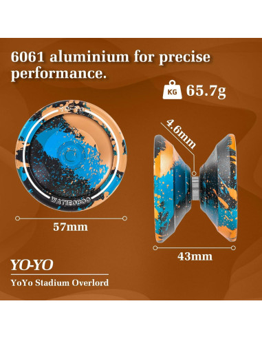 Yoyo Profesional WATIEOBOO M18 Metal 10 Cuerdas y Estuche