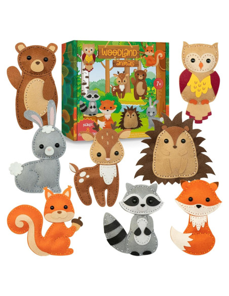 Kit de Costura Craftorama para Niños - Animales de Fieltro 165 Piezas