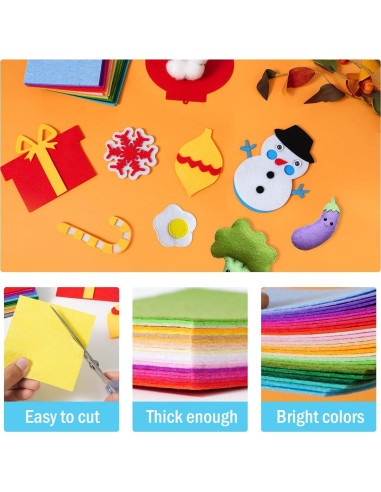 Kit de Hojas de Fieltro Loyisal 90PCS 10x10cm y 15x15cm Colores Surtidos