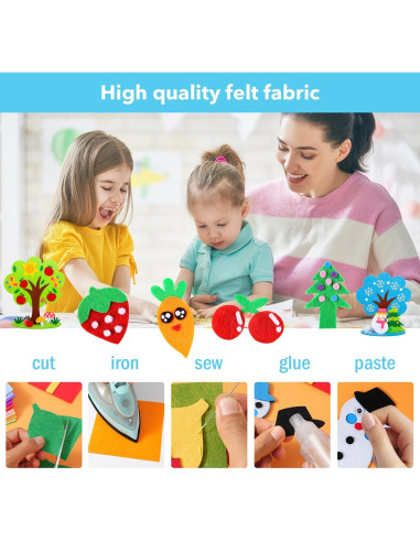 Kit de Hojas de Fieltro Loyisal 90PCS 10x10cm y 15x15cm Colores Surtidos