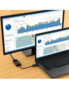 Adaptador HDMI a VGA Moread - Conector Dorado, 1080p, Negro 2