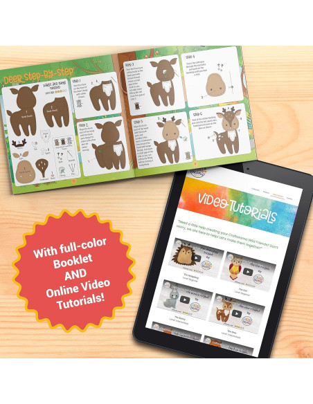 Kit de Costura Craftorama para Niños - Animales de Fieltro 165 Piezas