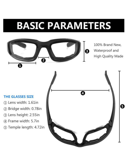3 Pares de Gafas de Motocicleta Modi Fly UV400 Acolchadas