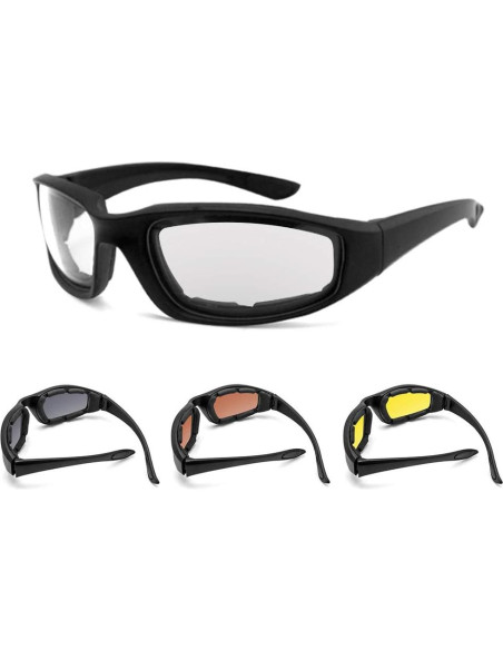 3 Pares de Gafas de Motocicleta Modi Fly UV400 Acolchadas