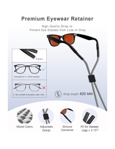 Paquete de 3 correas para gafas de sol ajustables - G01002 2