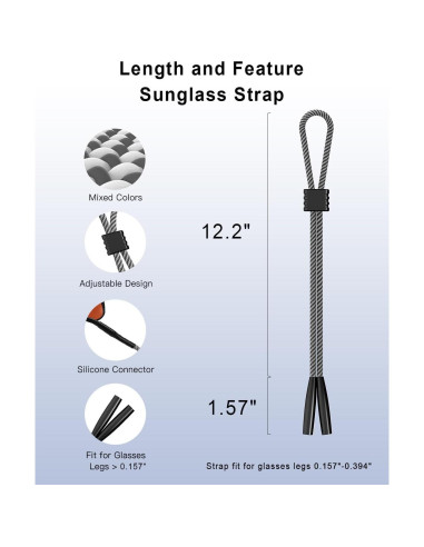 Paquete de 3 correas para gafas de sol ajustables - G01002