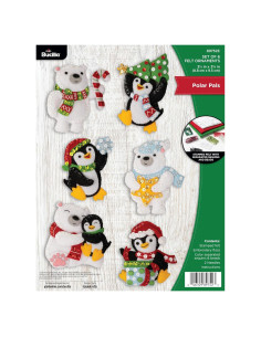Kit de Adornos de Fieltro Bucilla 6 Piezas Amigos Polares