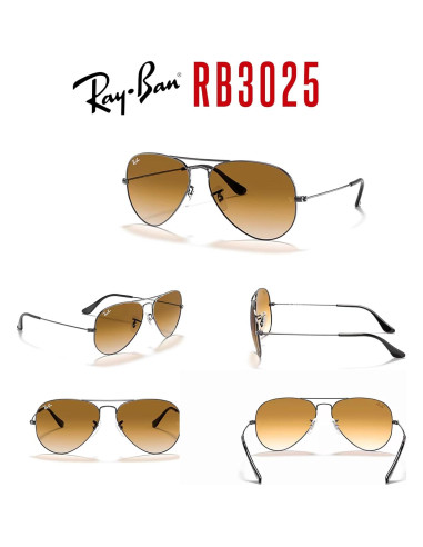 Gafas de sol Ray-Ban RB3025 Aviator Metal 62mm con kit iWear