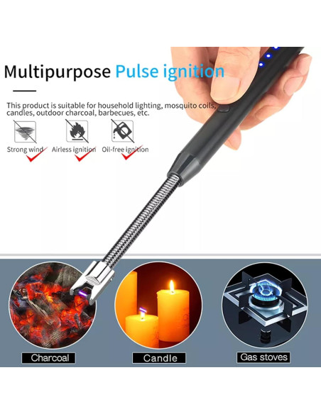 Encendedor Eléctrico Recargable USB-C RSBYE 360 Flexible Negro