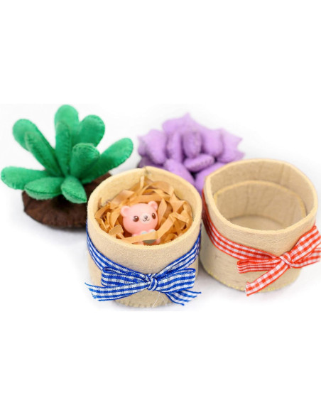 Kit de Manualidades de Fieltro Jardín Brillante - 6 Suculentas 8.9 cm