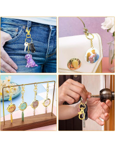 Kit de Anillos de Llavero Dorados Selizo 120 Piezas 2