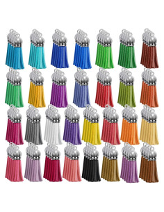 Paxcoo 120 Piezas Tassels de Llavero Multicolores 40mm