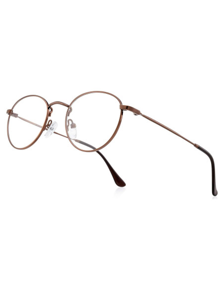 Gafas Redondas Metal Vintage Anti Luz Azul 1.5x Marrón Gafas Redondas Metal Vintage Anti Luz Azul 1.5x Marrón