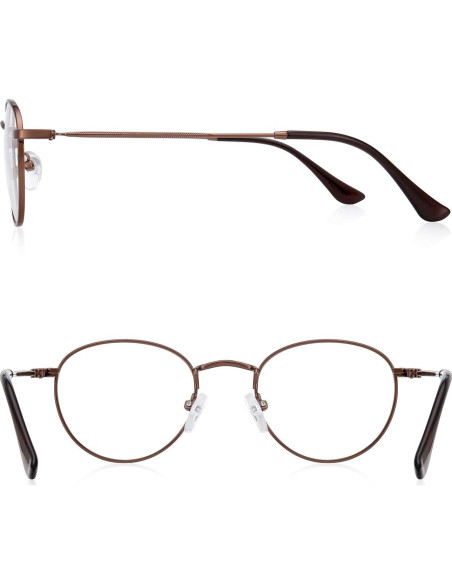 Gafas Redondas Metal Vintage Anti Luz Azul 1.5x Marrón Gafas Redondas Metal Vintage Anti Luz Azul 1.5x Marrón