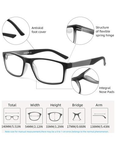 Gafas de lectura DONGDI 4 paquetes anti luz azul 2.00