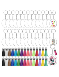 Kit de Llaveros en Blanco Acrílico Audab 120 Piezas DIY