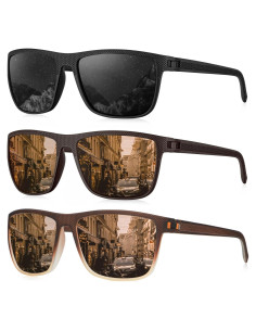 Gafas de sol KALIYADI polarizadas UV400 para hombres 3 pack