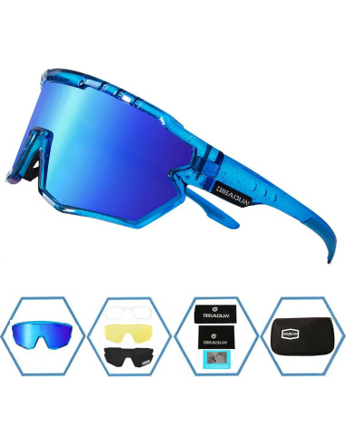 Gafas de sol deportivas GIEADUN con 3 lentes intercambiables