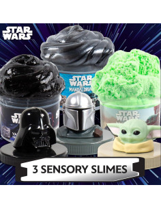 Kit de Slime Star Wars - 3 Frascos de 226.8g (Vader, Mando, Grogu) 2