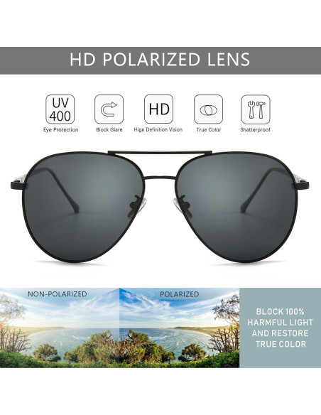 Gafas de sol oversized SUNGAIT - Lentes polarizados gris