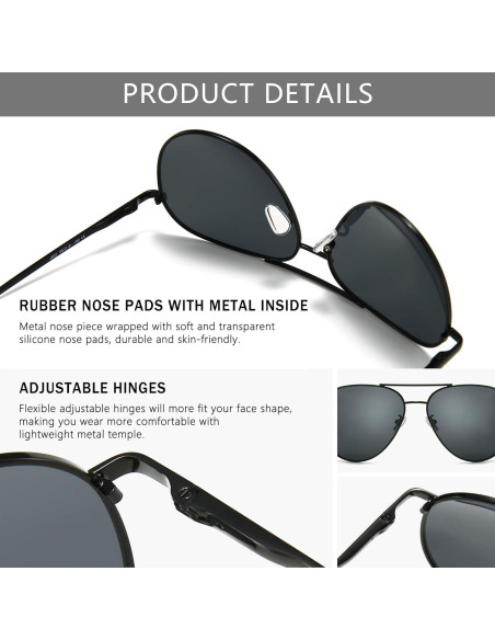 Gafas de sol oversized SUNGAIT - Lentes polarizados gris