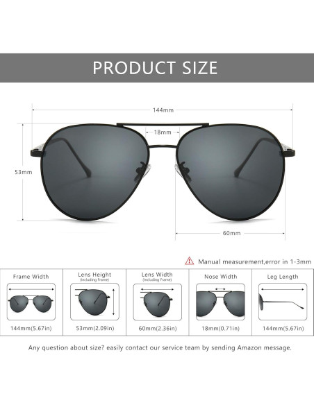 Gafas de sol oversized SUNGAIT - Lentes polarizados gris