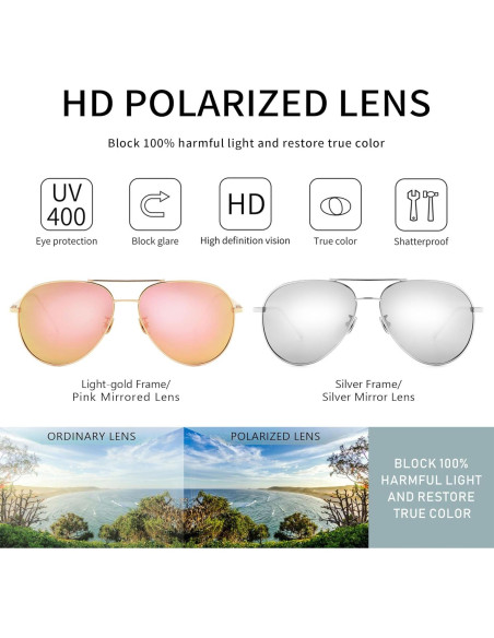 Gafas de sol oversized SUNGAIT - Lentes polarizados UV 100%