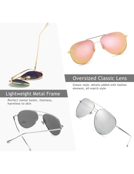 Gafas de sol oversized SUNGAIT - Lentes polarizados UV 100%