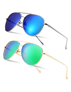 Gafas de sol aviador SUNGAIT - 2 pares polarizados ligeros
