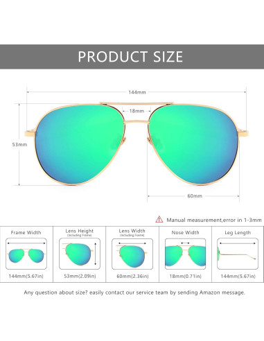 Gafas de sol aviador SUNGAIT - 2 pares polarizados ligeros